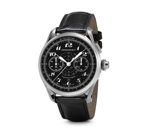 Eberhard 31082.03 CP : Chronographe 1887 Automatique Stainless Steel / Black